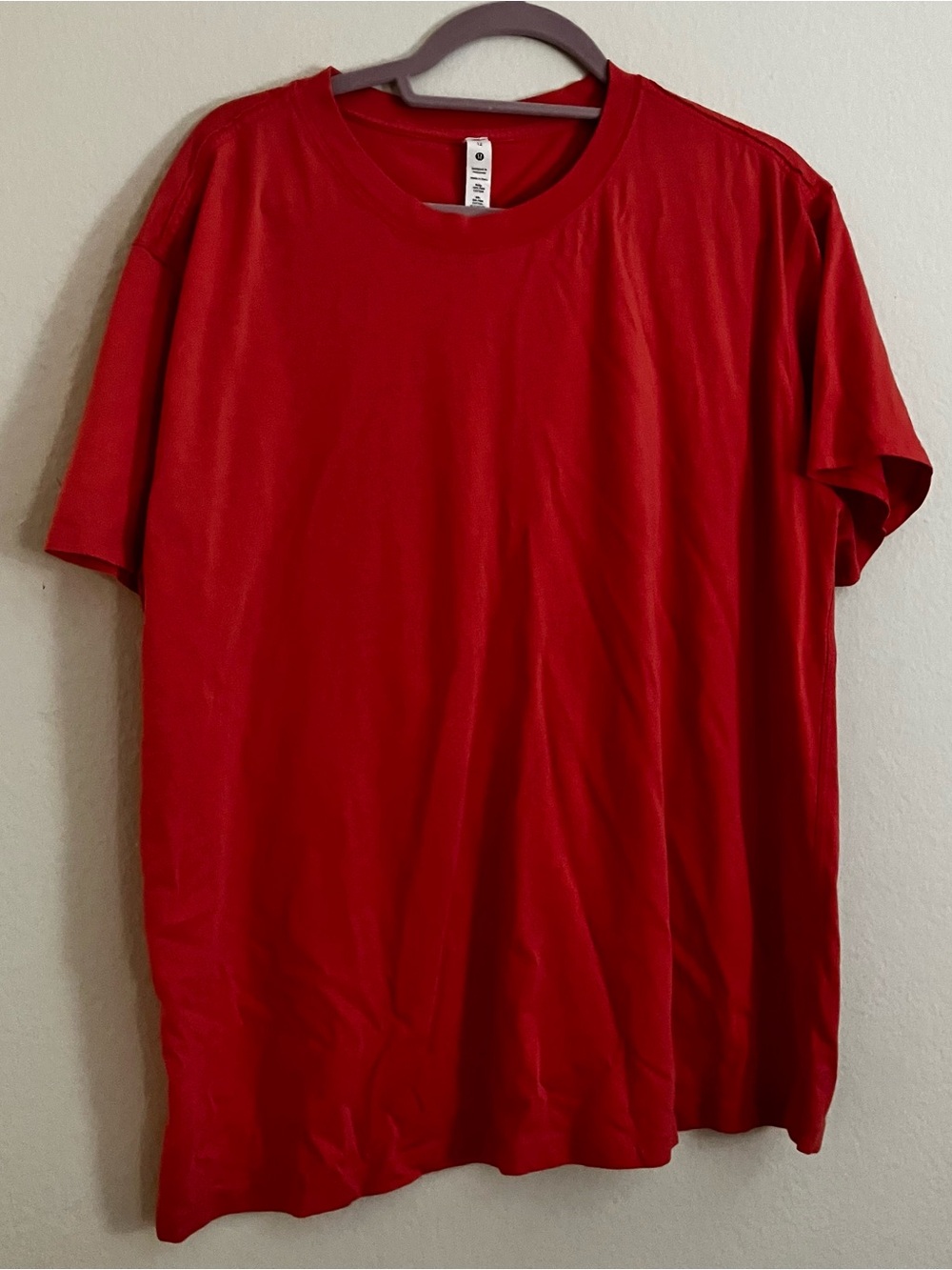 Lululemon Love Tee Short Sleeve T-Shirt Size 12 Coral Orange Pink Pima Cotton